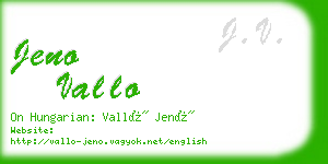 jeno vallo business card